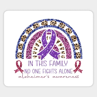 Alzheimer Awareness Purple Rainbow Magnet